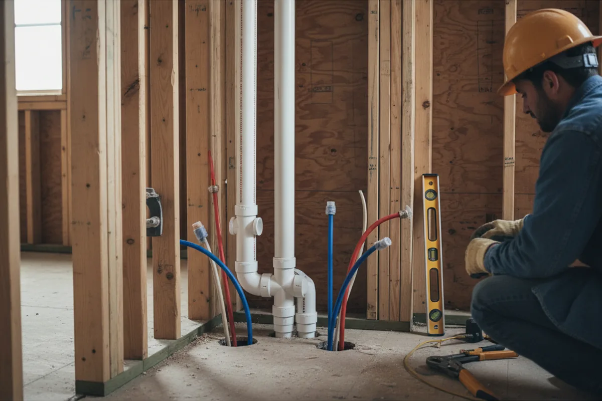 Drain and supply rough-in during Garbage Disposal Repair in Solon